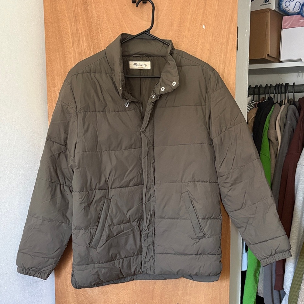 Madewell Men's Olive Puffer Jacket